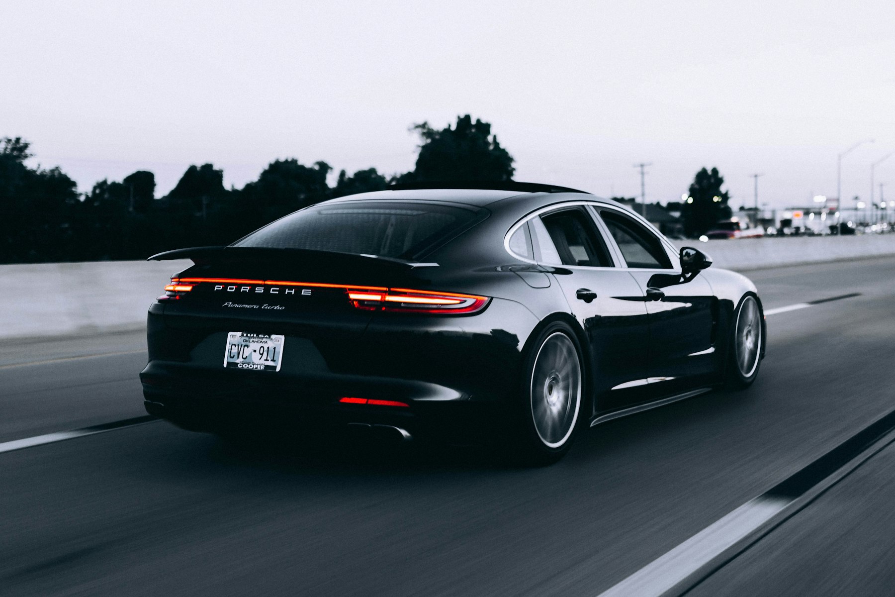 Sports car on an open road